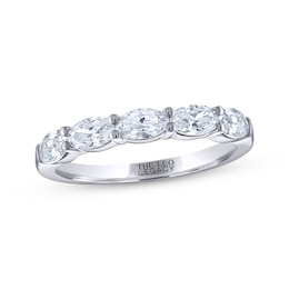 THE LEO Legacy Lab-Grown Diamond Oval-Cut Five-Stone Anniversary Ring 1 ct tw 14K White Gold