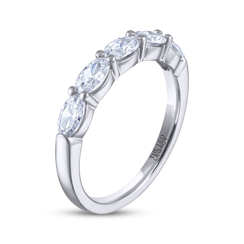 Main Image 2 of THE LEO Legacy Lab-Grown Diamond Oval-Cut Five-Stone Anniversary Ring 1 ct tw 14K White Gold