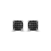 Thumbnail Image 2 of Men's Black Diamond Multi-Stone Cushion Stud Earrings 1/4 ct tw 10K White Gold