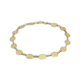 Solid Mirror Chain Bracelet 10K Yellow Gold 7.5&quot;