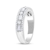 Thumbnail Image 2 of Baguette & Round-Cut Diamond Three-Row Anniversary Ring 1/2 ct tw 14K White Gold