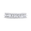 Thumbnail Image 3 of Baguette & Round-Cut Diamond Three-Row Anniversary Ring 1/2 ct tw 14K White Gold