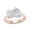 Thumbnail Image 0 of Toi et Moi Lab-Grown diamond Princess-Cut & Pear-Shaped Engagement Ring 4 ct tw 14K Rose Gold