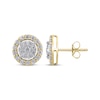 Thumbnail Image 1 of Multi-Diamond Halo Stud Earrings 1 ct tw 10K Two-Tone Gold