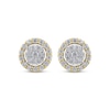 Thumbnail Image 2 of Multi-Diamond Halo Stud Earrings 1 ct tw 10K Two-Tone Gold