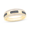 Thumbnail Image 0 of Men's Black & White Diamond Wedding Band 1/2 ct tw 10K Yellow Gold