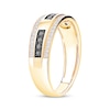 Thumbnail Image 1 of Men's Black & White Diamond Wedding Band 1/2 ct tw 10K Yellow Gold