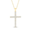 Thumbnail Image 1 of Diamond Cross Necklace 1/3 ct tw 10K Yellow Gold 18&quot;