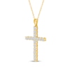 Thumbnail Image 2 of Diamond Cross Necklace 1/3 ct tw 10K Yellow Gold 18&quot;