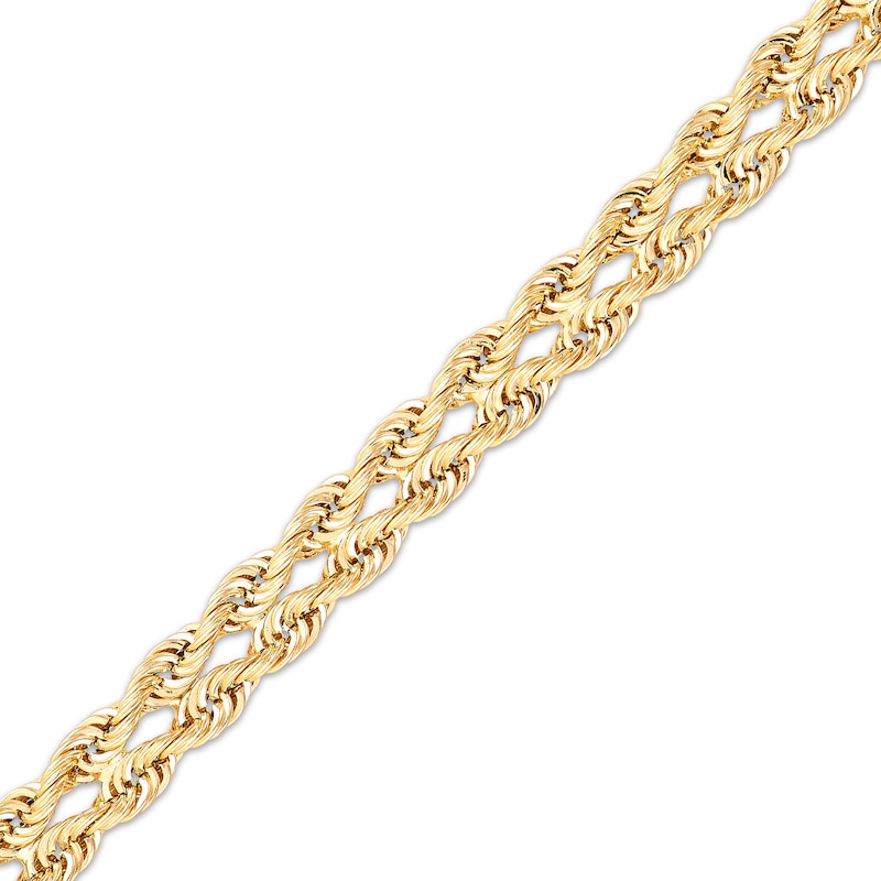 Semi-Solid Rope Chain Bracelet 5mm 10K Yellow Gold 7.5"