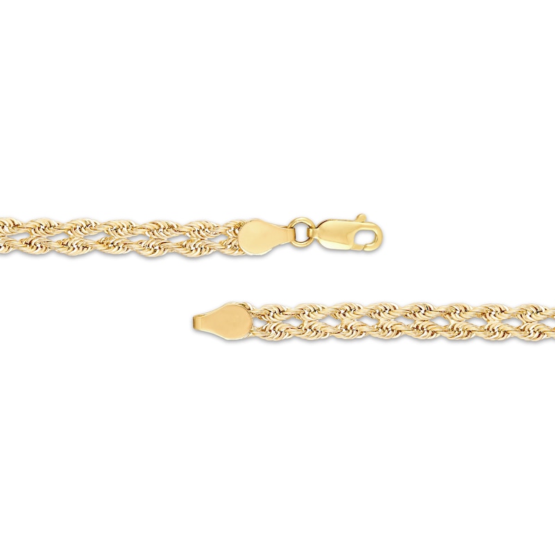 Semi-Solid Rope Chain Bracelet 5mm 10K Yellow Gold 7.5"