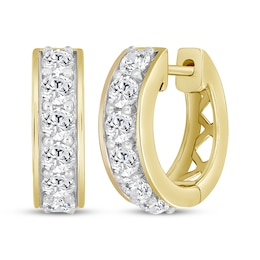 KAY Lab-Grown Diamonds Men's Huggie Hoop Earrings 1 ct tw 10K Yellow Gold