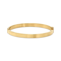 Flat Tube Bangle Bracelet 10K Yellow Gold 6mm