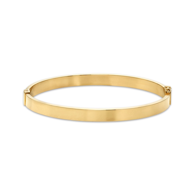 Main Image 1 of Flat Tube Bangle Bracelet 10K Yellow Gold 6mm