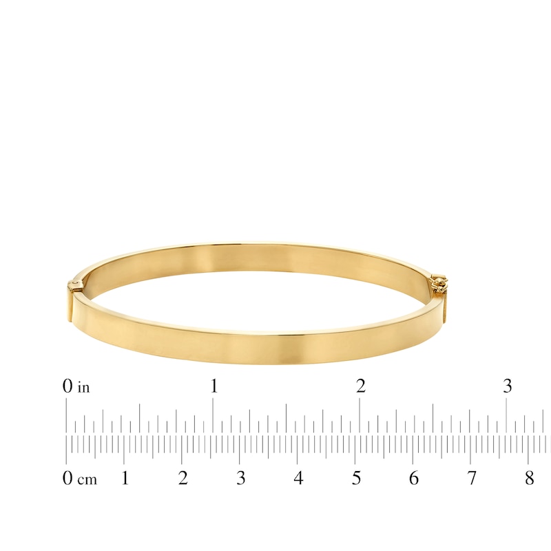 Main Image 4 of Flat Tube Bangle Bracelet 10K Yellow Gold 6mm