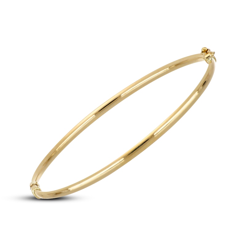 Main Image 2 of Hollow Bangle Bracelet 3mm 10K Yellow Gold