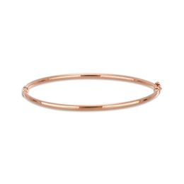 Hollow Bangle Bracelet 3mm 10K Rose Gold