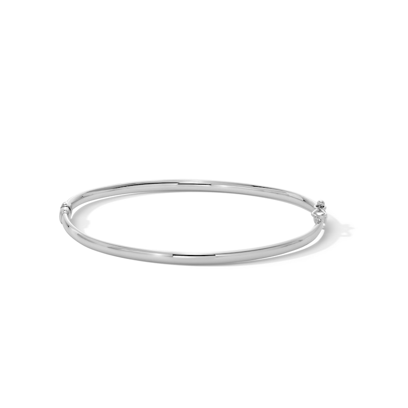 Main Image 1 of Hollow Bangle Bracelet 3mm 10K White Gold