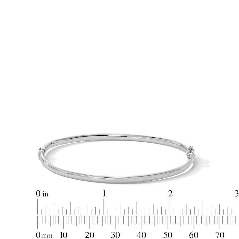 Main Image 3 of Hollow Bangle Bracelet 3mm 10K White Gold