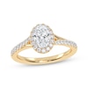 Thumbnail Image 0 of Lab-Grown Diamonds by KAY Oval-Cut Halo Engagement Ring 3/4 ct tw 14K Yellow Gold