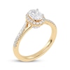 Thumbnail Image 1 of Lab-Grown Diamonds by KAY Oval-Cut Halo Engagement Ring 3/4 ct tw 14K Yellow Gold