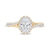 Thumbnail Image 2 of Lab-Grown Diamonds by KAY Oval-Cut Halo Engagement Ring 3/4 ct tw 14K Yellow Gold