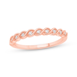 Lab-Grown Diamonds by KAY Twist Anniversary Ring 1/20 ct tw 10K Rose Gold