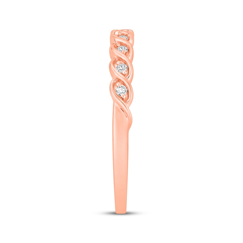 Lab-Grown Diamonds by KAY Twist Anniversary Ring 1/20 ct tw 10K Rose Gold