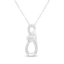 Diamond Infinity Swirl Necklace 1/4 ct tw 10K White Gold 18&quot;