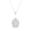 Thumbnail Image 1 of Lab-Grown Diamonds by KAY Halo Necklace 1/4 ct tw 10K White Gold 18&quot;