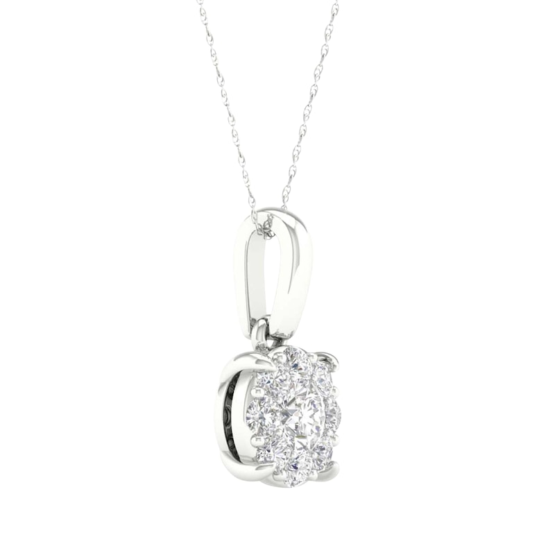 Main Image 2 of Lab-Grown Diamonds by KAY Halo Necklace 1/4 ct tw 10K White Gold 18&quot;