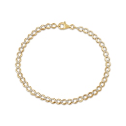 Diamond Pear-Shaped Link Chain Bracelet 1/6 ct tw 10K Yellow Gold 7&quot;