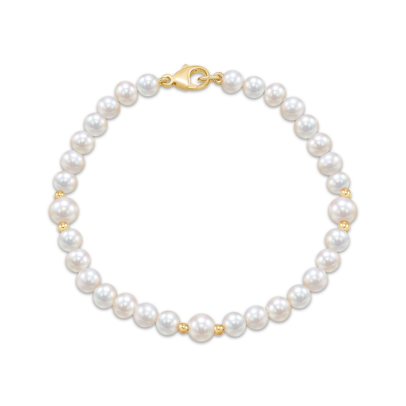 Main Image 2 of Cultured Pearl Strand Bracelet 14K Yellow Gold 7.5&quot;