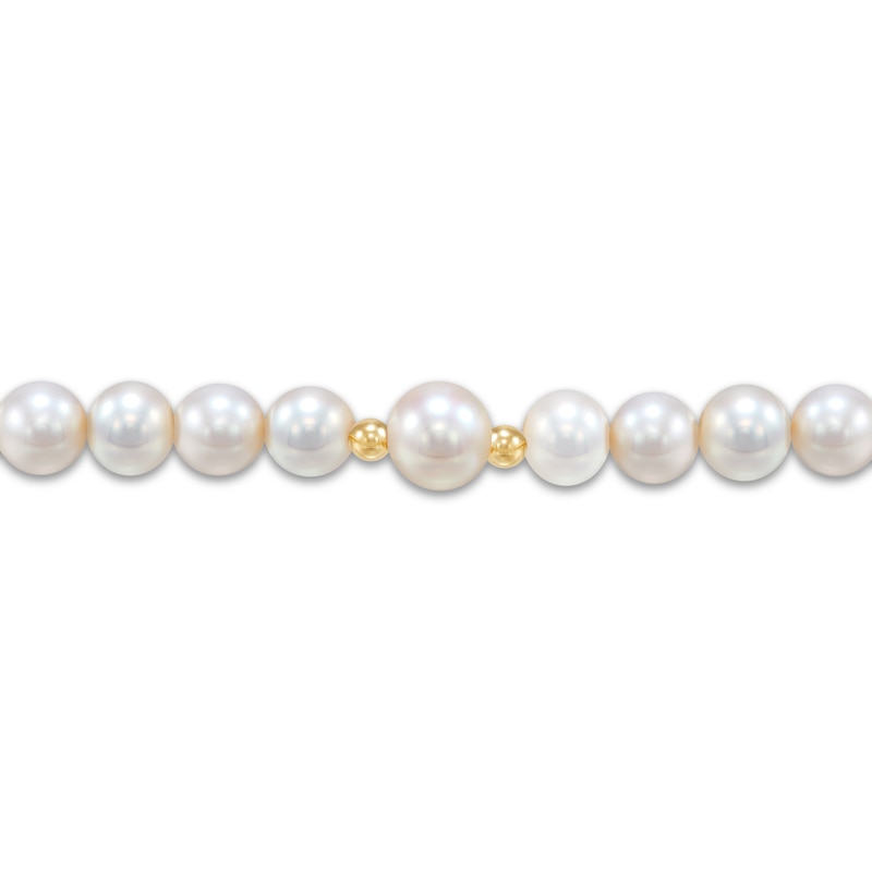 Main Image 3 of Cultured Pearl Strand Bracelet 14K Yellow Gold 7.5&quot;