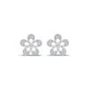 Thumbnail Image 2 of Diamond Flower Stud Earrings 1/10 ct tw 10K White Gold