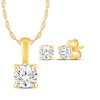 Thumbnail Image 1 of Lab-Grown Diamonds by KAY Round-Cut Solitaire Necklace & Earrings Set 5/8 ct tw 10K Yellow Gold (I/SI2)