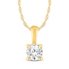 Thumbnail Image 2 of Lab-Grown Diamonds by KAY Round-Cut Solitaire Necklace & Earrings Set 5/8 ct tw 10K Yellow Gold (I/SI2)