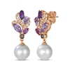 Thumbnail Image 1 of Le Vian Pretty in Pink Cultured Pearl & Multi-Gemstone Dangle Earrings 1/6 ct tw Diamonds 14K Strawberry Gold