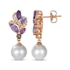 Thumbnail Image 3 of Le Vian Pretty in Pink Cultured Pearl & Multi-Gemstone Dangle Earrings 1/6 ct tw Diamonds 14K Strawberry Gold