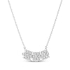 Thumbnail Image 2 of THE LEO Diamond Flower Trio Curved Bar Necklace 3/4 ct tw 14K White Gold 19&quot;