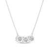 Thumbnail Image 3 of THE LEO Diamond Flower Trio Curved Bar Necklace 3/4 ct tw 14K White Gold 19&quot;