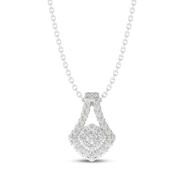 THE LEO Diamond Shield-Shaped Necklace 3/8 ct tw 14K White Gold 19&quot;