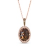 Thumbnail Image 1 of Le Vian Oval-Cut Aquadite Necklace 5/8 ct tw Diamonds 14K Strawberry Gold 19&quot;