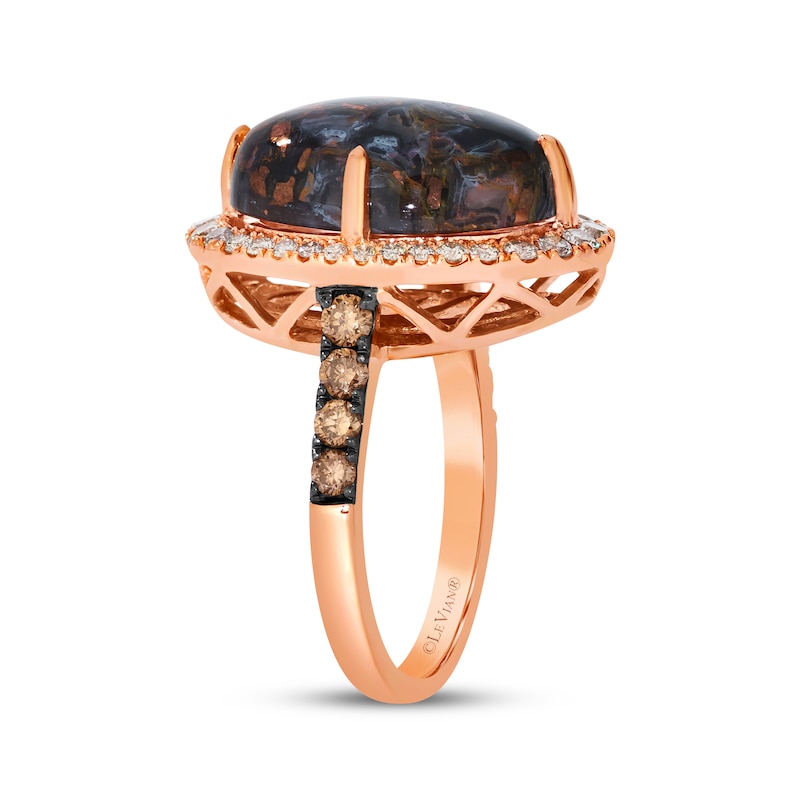 Main Image 2 of Le Vian Oval-Cut Aquadite Ring 7/8 ct tw Diamonds 14K Strawberry Gold