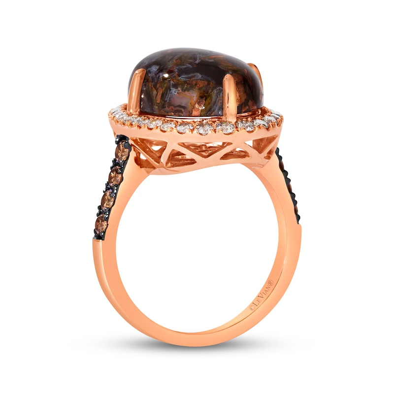 Main Image 3 of Le Vian Oval-Cut Aquadite Ring 7/8 ct tw Diamonds 14K Strawberry Gold