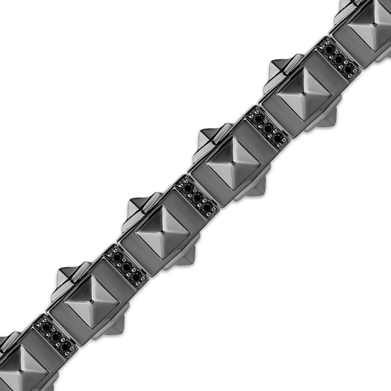 Main Image 2 of Ink & Ice Men's Black Diamond Stud Bracelet 1/2 ct tw Black Rhodium-Plated Sterling Silver 8.5&quot;