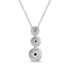 Thumbnail Image 3 of Black & White Diamond Three-Stone Halo Drop Necklace 1/2 ct tw Sterling Silver 18&quot;