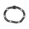 Thumbnail Image 1 of Ink & Ice Men's Black Diamond Figaro Chain Bracelet 1 ct tw Black Rhodium-Plated Sterling Silver 8.5&quot;