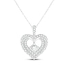 Thumbnail Image 1 of Diamond Heart-Shaped Halo Necklace 1 ct tw 10K White Gold 19&quot;