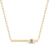 Thumbnail Image 1 of STUDIO BY KAY Diamond Bezel-Set Solitaire Bar Necklace 1/10 ct tw 10K Yellow Gold 18&quot;